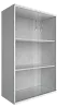 Офисный шкаф средний широкий со стеклом