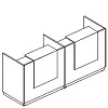 Стойка ресепшн с промежуточной опорой (полка высокая)